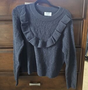 Old Navy Wool-blend Crop Ruffle Sweater Size L